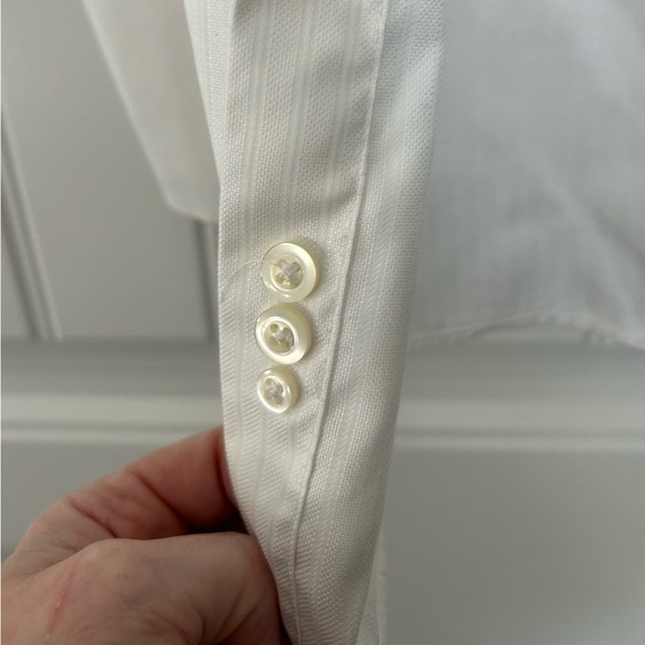 Marc Anthony white stripe button down, slim fit shirt. 16 1/2, 32/33. - Picture 2 of 6